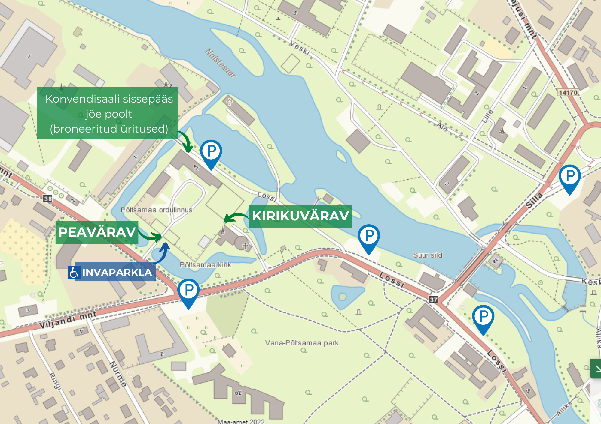 Põldsamaa lossi parkimisinfo